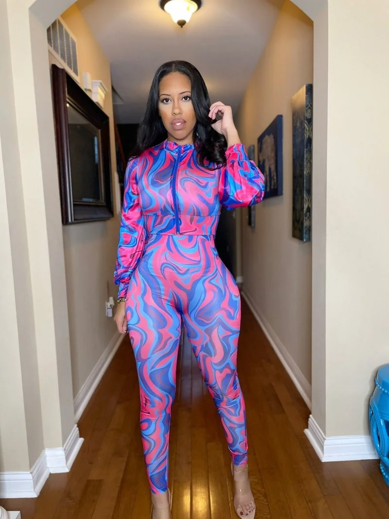 

Женский спортивный костюм с принтом, укороченный Кардиган с длинным рукавом, повседневный осенний тренировочный костюм, джоггеры, комплект...