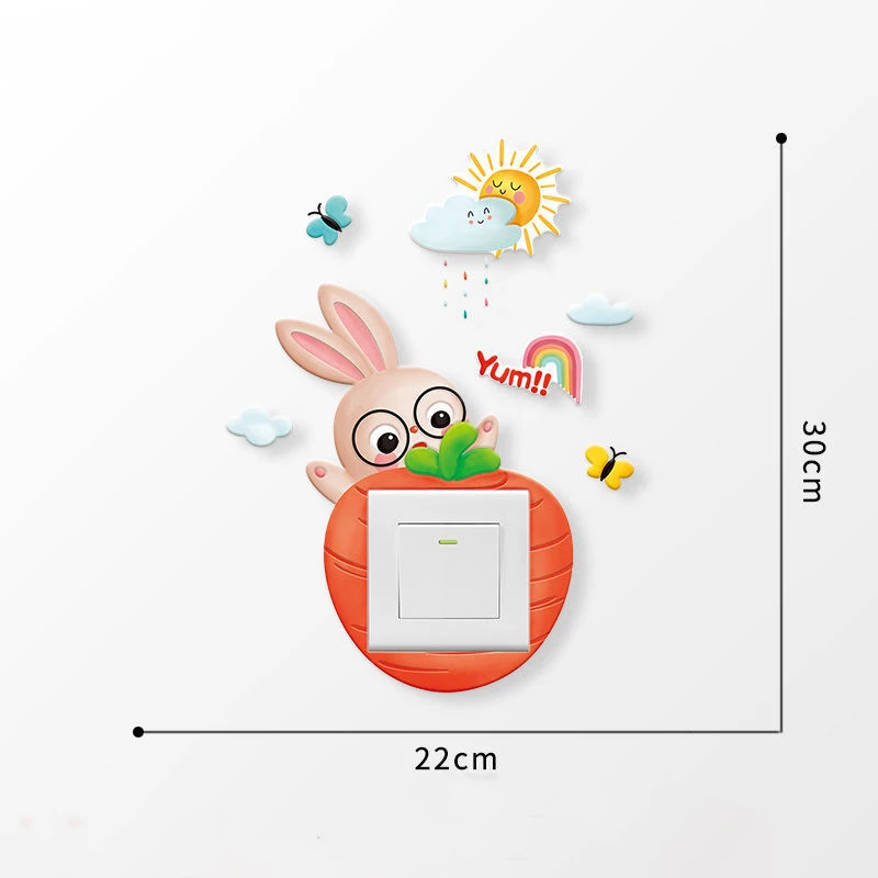 

1 Pcs for Switch Outlet Kid Room Decor Wall Sticker Luminous on-off Protective Cover 3D for Household Cartoon Animal PU Leather