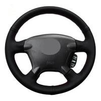 car steering wheel cover diy hand stitched black genuine leather for honda cr v crv 2002 2006