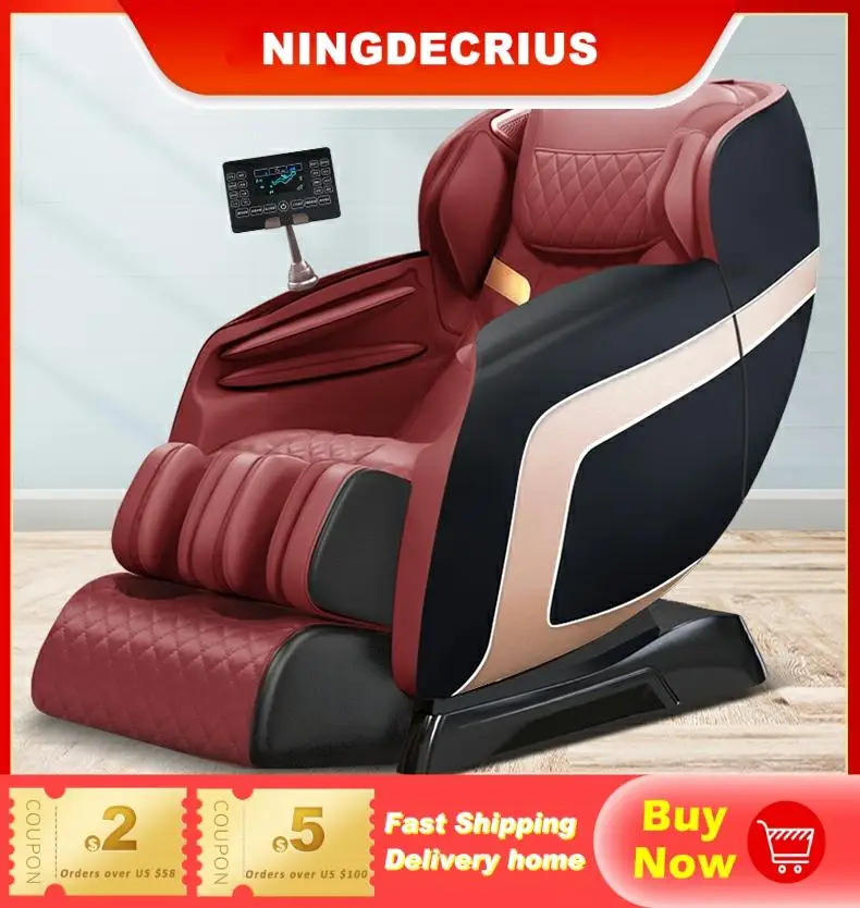 Offerte NINGDECRIUS Vendita Calda SL Sedia Da Massaggio Full Body 3D Zero Gravity Elettrico In Pelle Rossa Piede Posteriore Collo Massaggiatore Divano