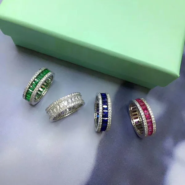 Дизайнерское модное 925 пробы Серебряное ювелирное изделие 3а вечерние кольца с