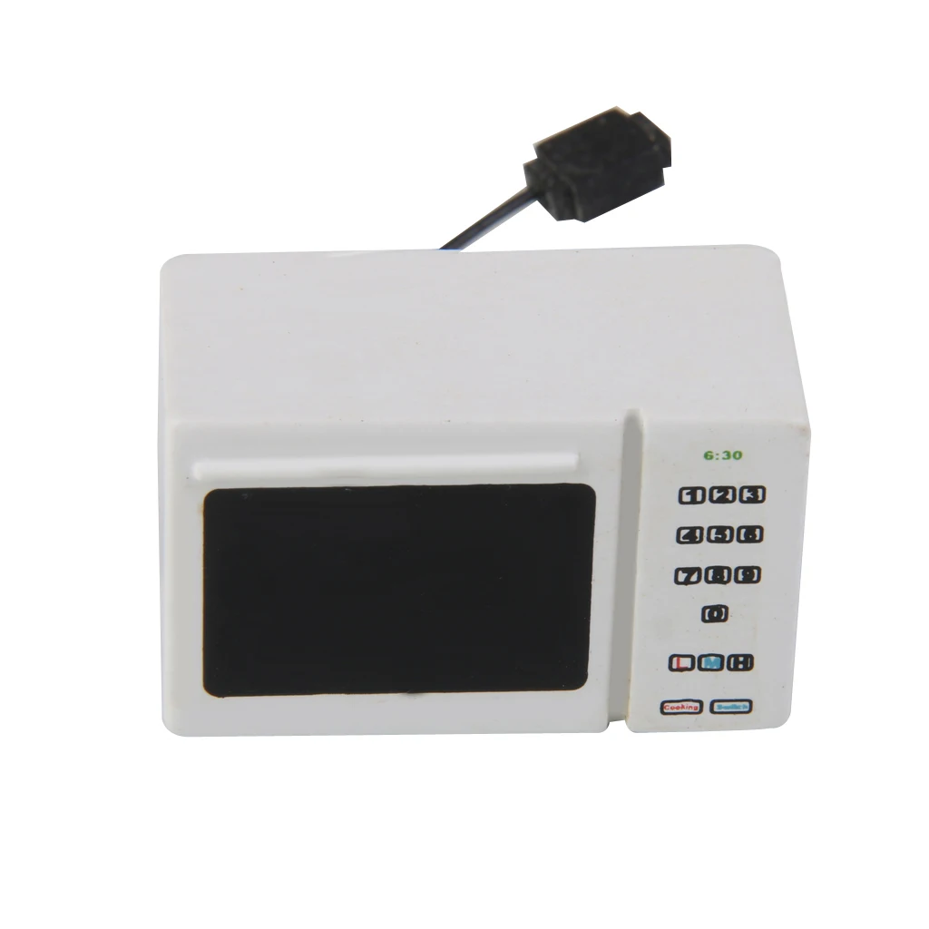 

MagiDeal, 1 шт., белая деревянная микроволновая печь для 1/12 кукольного домика, кухонная миниатюрная кухонная посуда для приготовления пищи, кухо...