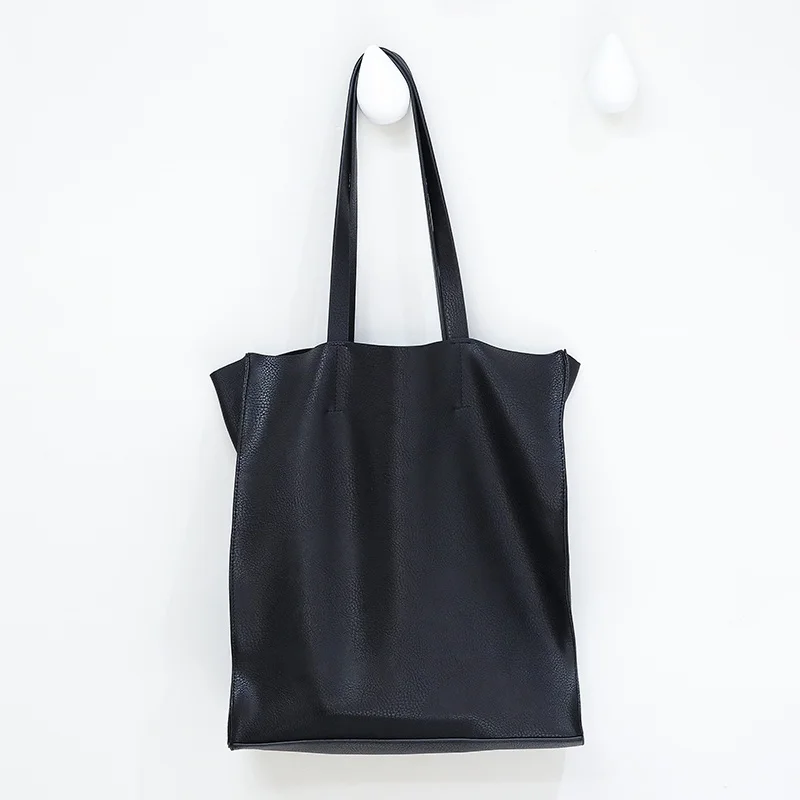 Дизайнерская женская сумка большая вместительность черные сумки для покупок