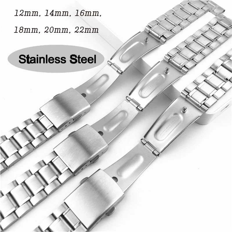 

20mm 22mm Stainless Steel Watch Strap For Men Women Wristwatch 12mm 14mm Watchband 16mm 18mm Quarts Watches Strap Fashion Strap