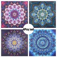 4 pack 5d special diamond painting set decorating cabinet table stickers part drill rhinestone diamond embroidery mandala flower