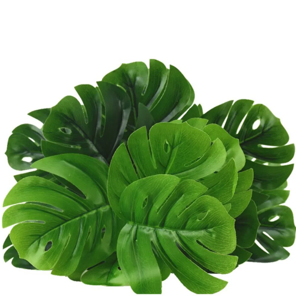 Искусственные растения Зеленые пальмовые листья монстера для дома и сада
