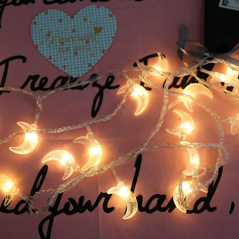 BTgeuse Moon LED String Fairy Night Lights for Christmas Party DIY Decoration Lamp 3M 2M Battery Powered Garland | Освещение