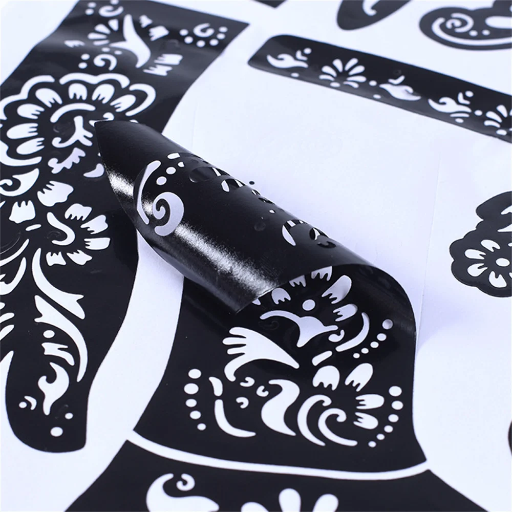 Fashion India Henna Template Hand Body Art Stickers Tattoo Stencils Hand Art Stickers Reusable Temporary Painting Diy Kit Tools