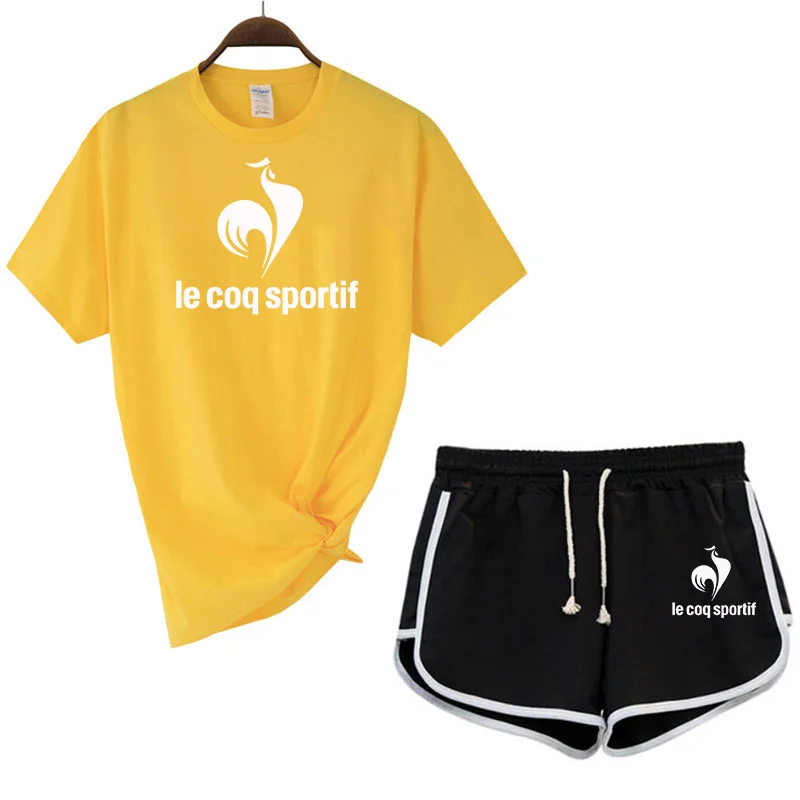 

Summer casual ladies two-piece women's shorts and T-shirt set One Piece Anime Print Street Hip Hop Girl Fashion Cotton Suit