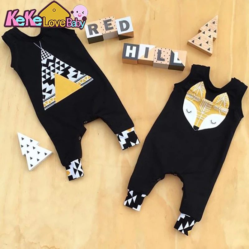 Baby Boy Romper Clothes Summer Infant Baby Girl Outfit Sleeveless Tent Fox Style Newborn Toddler Jumpsuit Clothing 0-18M Costume