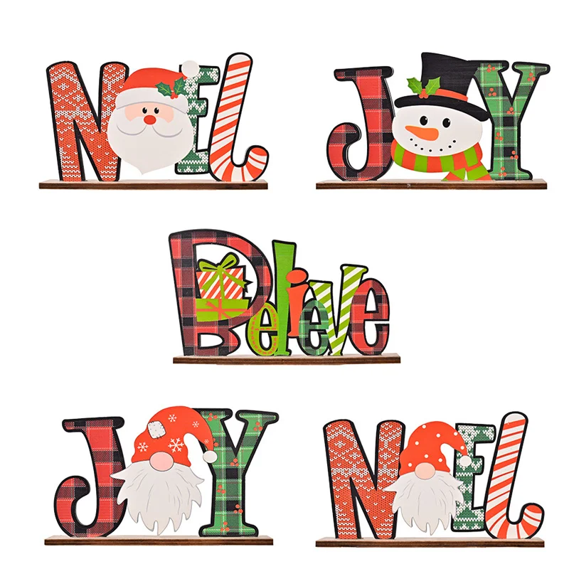

Christmas Decoration Christmas Wooden Letter Ornaments Christmas Desktop Creative Printing Ornaments For Christmas Party