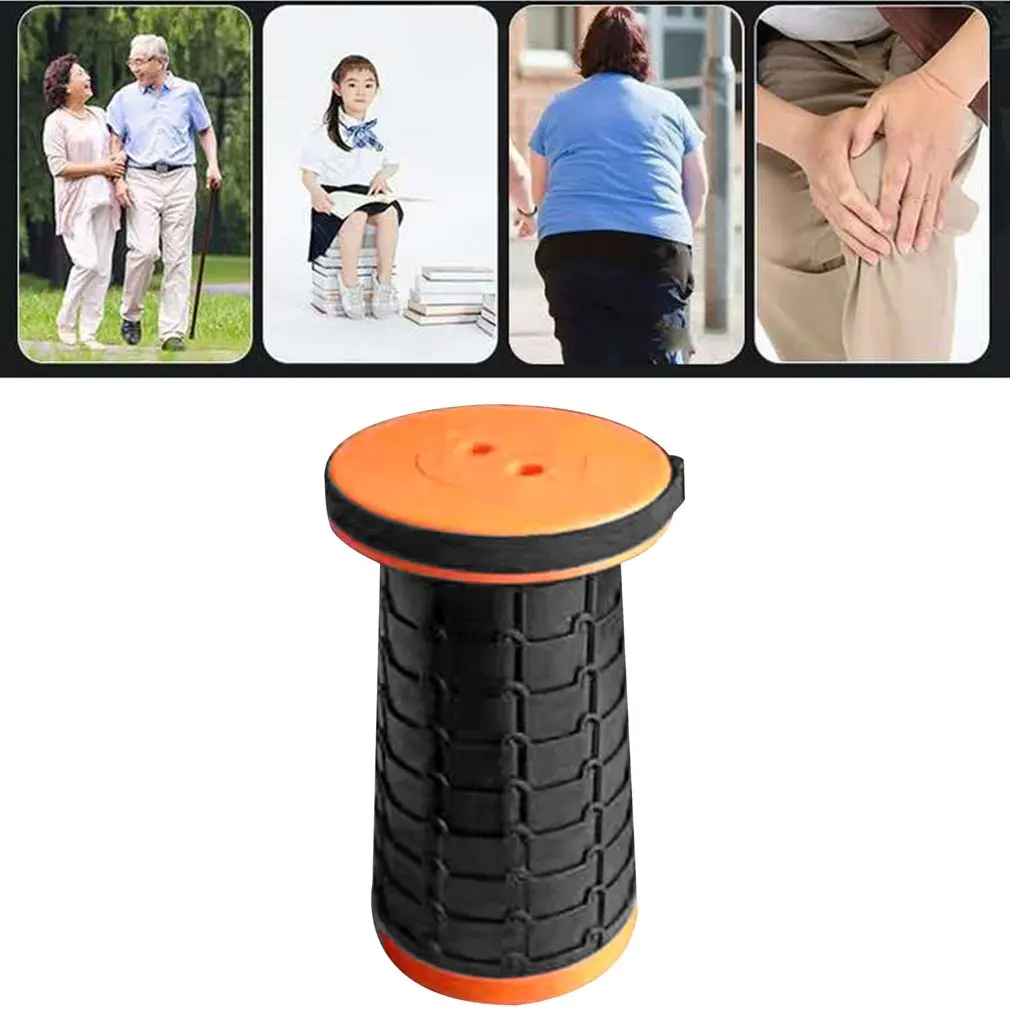 Online 1 Adet Katlanır Sandalyeler Geri çekilebilir Yükseklik Ayarlanabilir Taşınabilir Tabure Güvenli Kaymaz Alt Açık Kamp Balıkçılık Plastik Sandalye