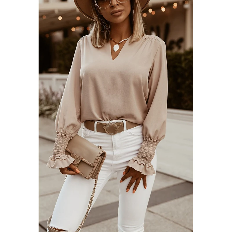 

Женский простой офисный Свободный пуловер с длинным рукавом, элегантный топ в стиле ретро, элегантная мягкая рубашка для офиса, весна-осень ...