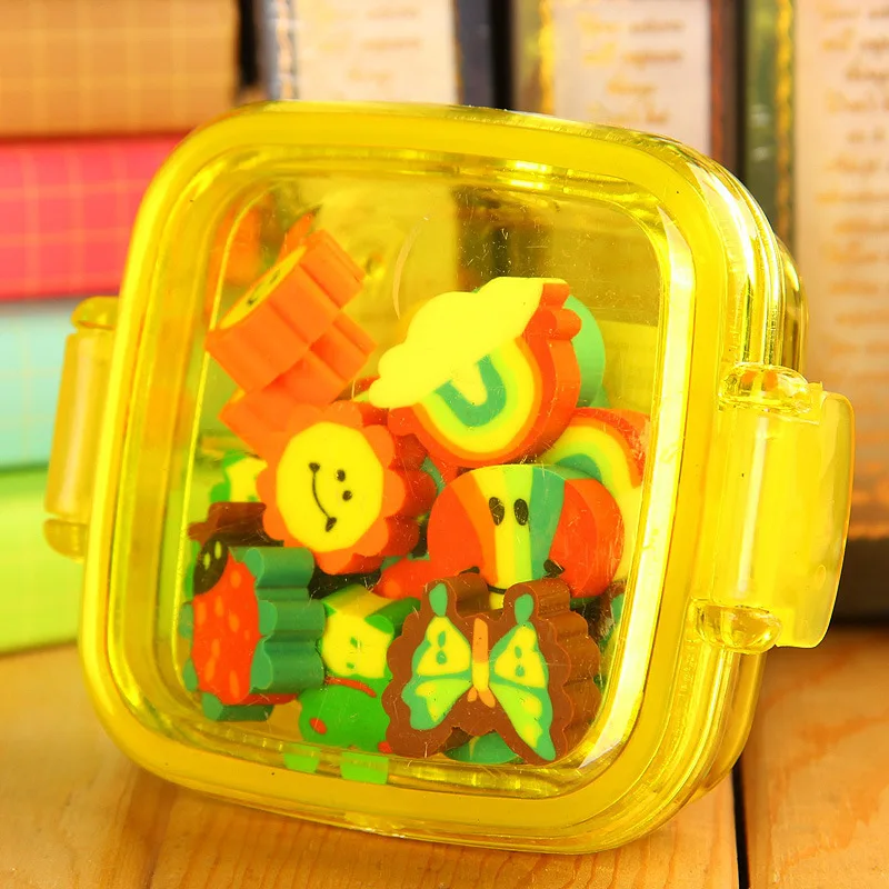 

20Pcs/set Cute Rubber Eraser Kid Gift School Supplies Stationery borracha material escolar utiles escolares papelaria