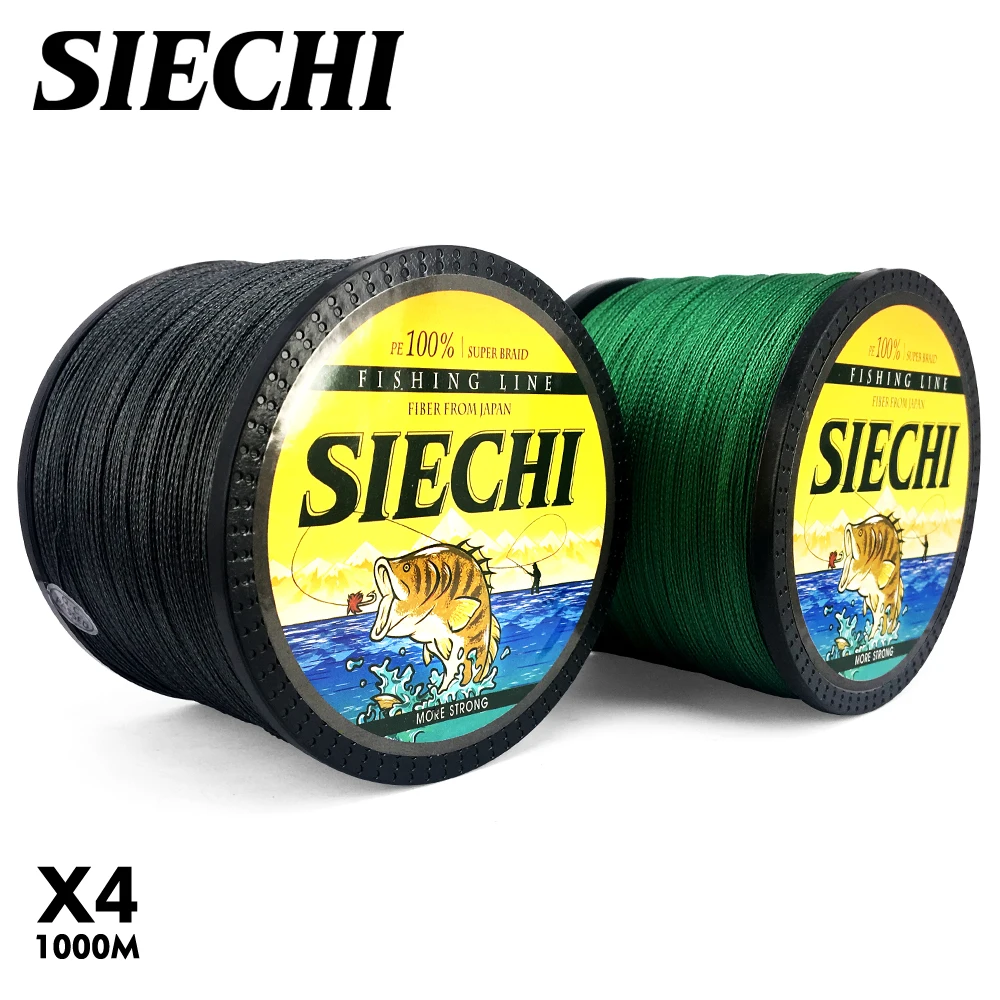 SIECHI брендовая рыболовная леска 1000 м ПЭ многофиламентная плетеная 4 нити 12lb-83lb
