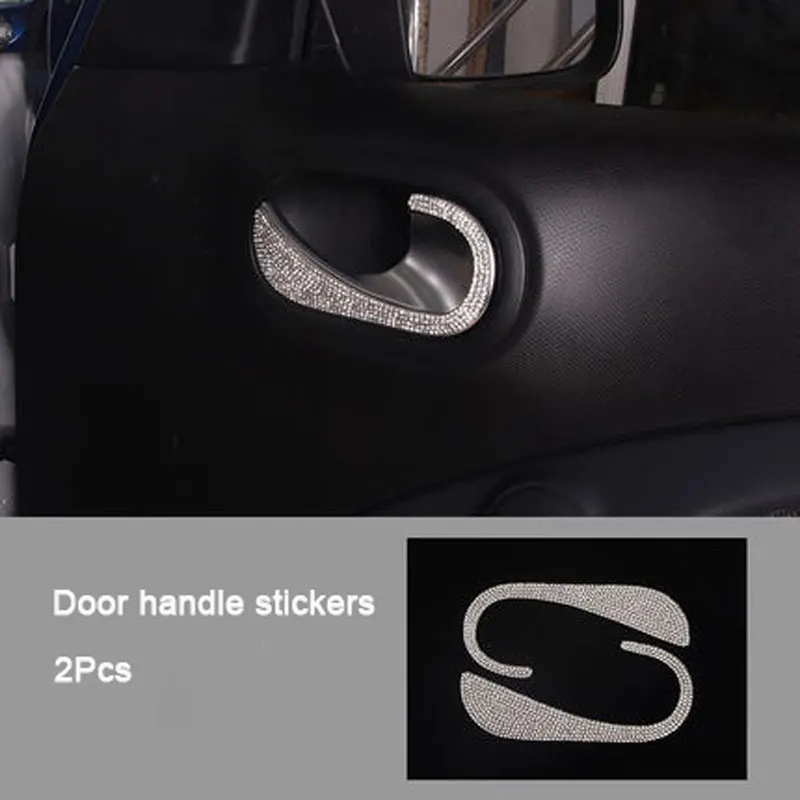 

2 шт. декоративные кольца Стразы на дверную ручку автомобиля, наклейки для Mercedes Smart 453 Fortwo Forfour, аксессуары для автомобиля, Стайлинг интерьера