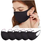 Маска многоразовая для взрослых, черная, дышащая, классный шелк, 10 шт.