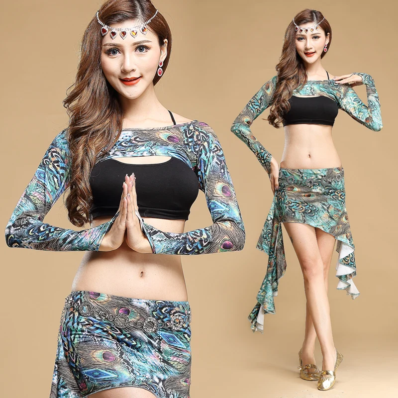 

2022 Belly Dance Costume for Women Female Square Latin Belly Suits Top&skirt With Safety Pants Performance Wear for 4 Colors