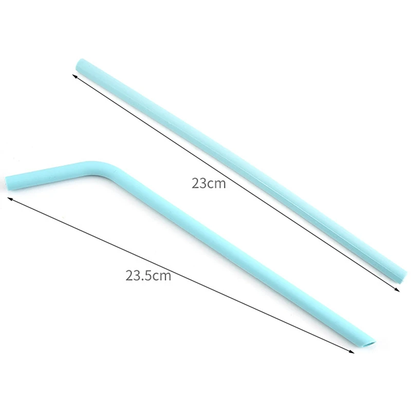 

Kitchen Accessory Reusable Silicone Drinking Straws Foldable Flexible Straw With Cleaning Brushes Kids' Party Supplies Bar Tools