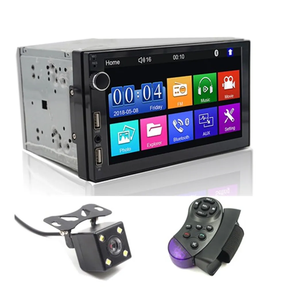 mp5 with cam control Carsanbo 7 дюймов 2 DIN сенсорный экран радио два USB порта автомобиля стерео Bluetooth Зеркало Ссылка с камерой заднего вида Android/IOS - Цвет: mp5 with cam control