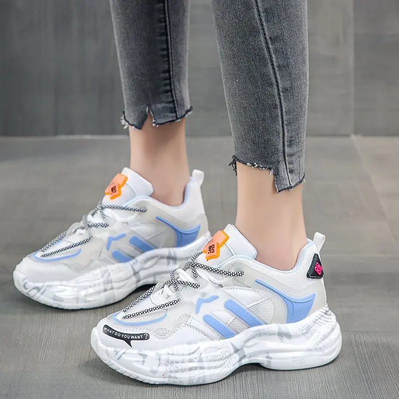 

New Sneakers Women Platform Shoes Female Trainers Fashion Breathable Thick Bottom Sport Chunky Sneakers Women Shoes Basket Femme