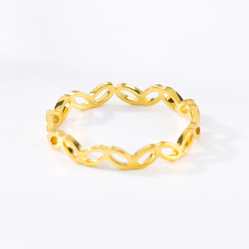 Женское кольцо из нержавеющей стали с листьями|Кольца| |