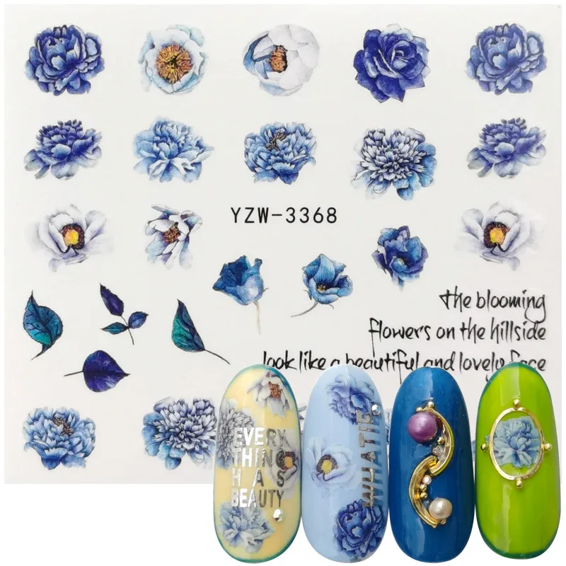 

Water Transfer Nail Art Sticker 2021 New Designs Bohemian National Wind Decal Slider Wraps Tips Decor Decals DIY Manicure