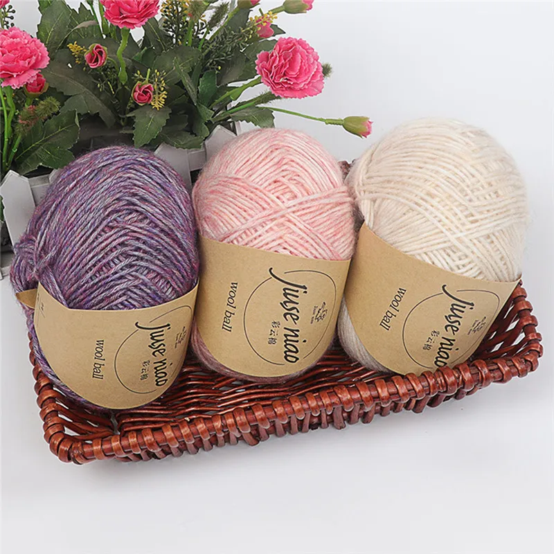 Шерстяная группа цветных облаков хлопок ручная вязка шерсть вязание крючком