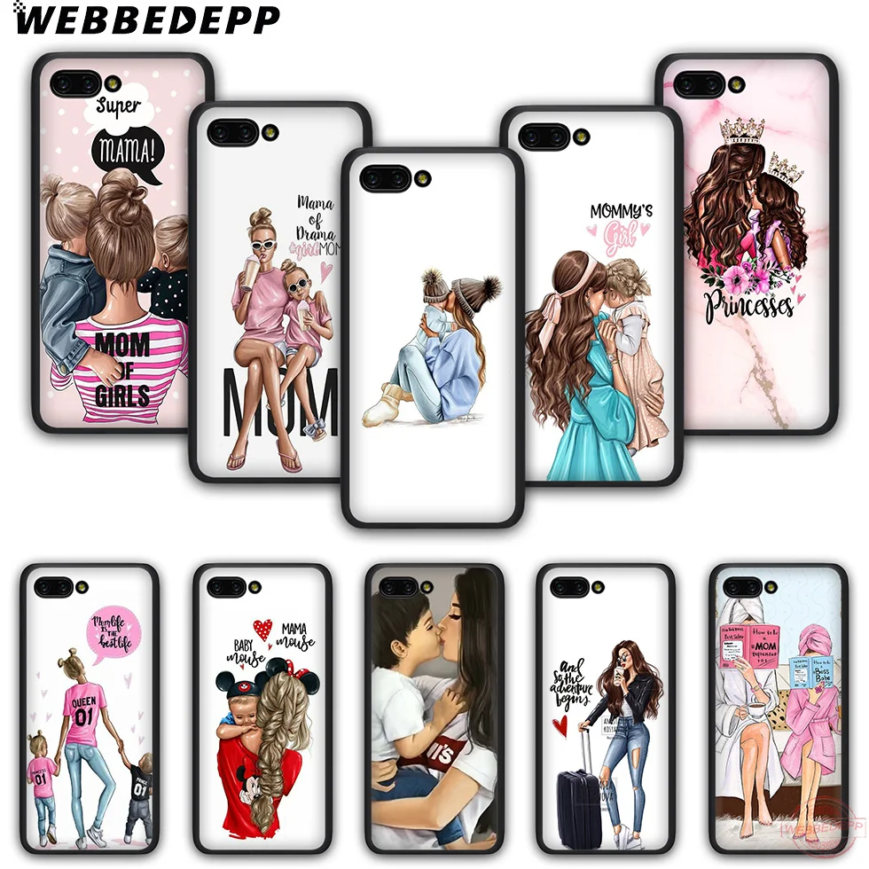WEBBEDEPP Модный мягкий силиконовый чехол для телефона мамы и дочки Honor 6A 7X 8X 8C 8A 9 9X 10lite