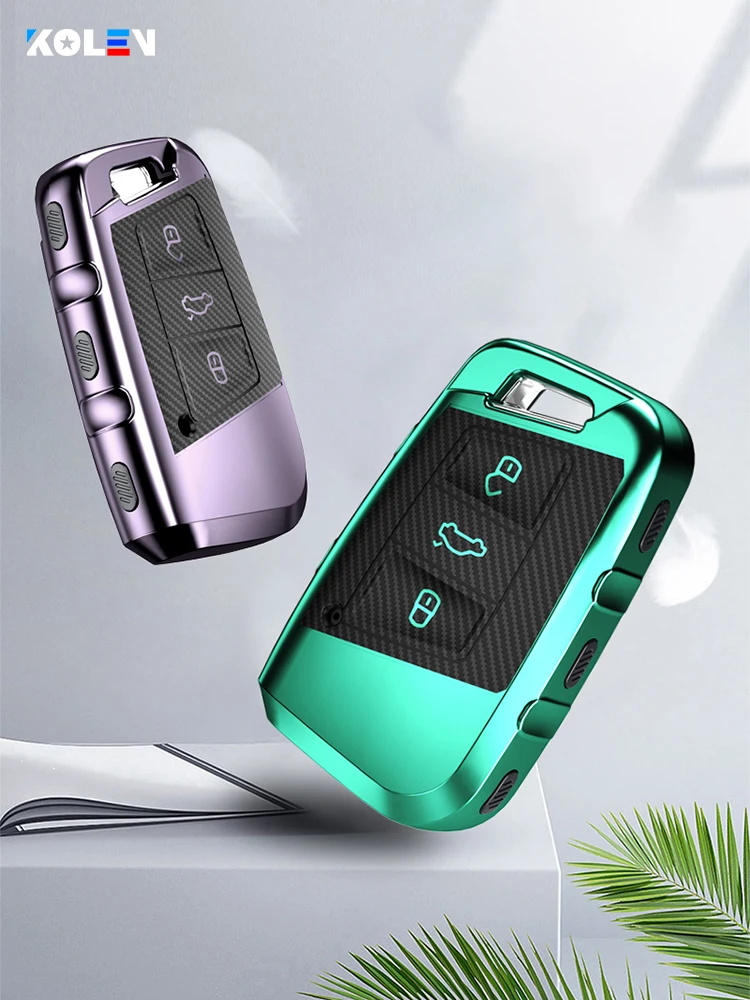 Автомобильный чехол для ключей из углеродного волокна ТПУ VW Volkswagen Passat B8 2016 2017 MAGOTAN