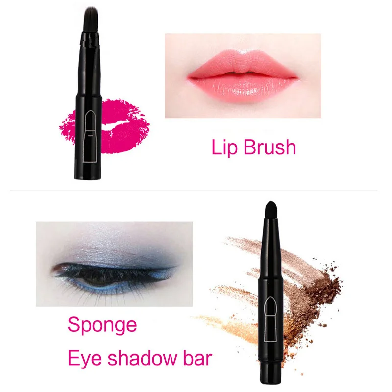 4 в 1 компактная портативная комбинированная Кисть для макияжа кисть теней бровей