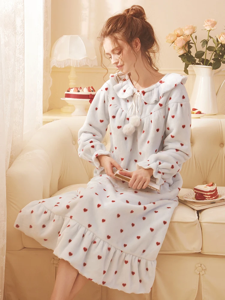 Бесплатная доставка новинка 2020 розовая и синяя зимняя длинная ночная рубашка