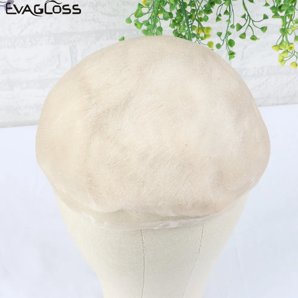 Мужской парик EVAGLOSS полностью Швейцарский Кружевной мужской натуральные