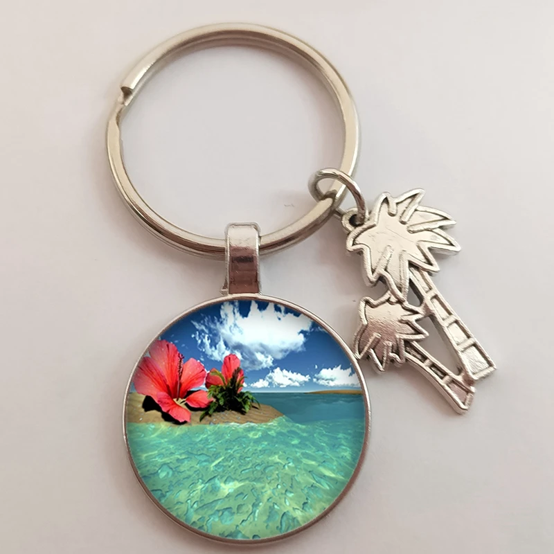 Брелок для ключей с красивым пляжем Мальдивские Острова пейзаж океан брелок пляж