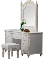 bedroom home furniture dresser table with 7 drawers mirror and stool modern style kd packaged wooden materials