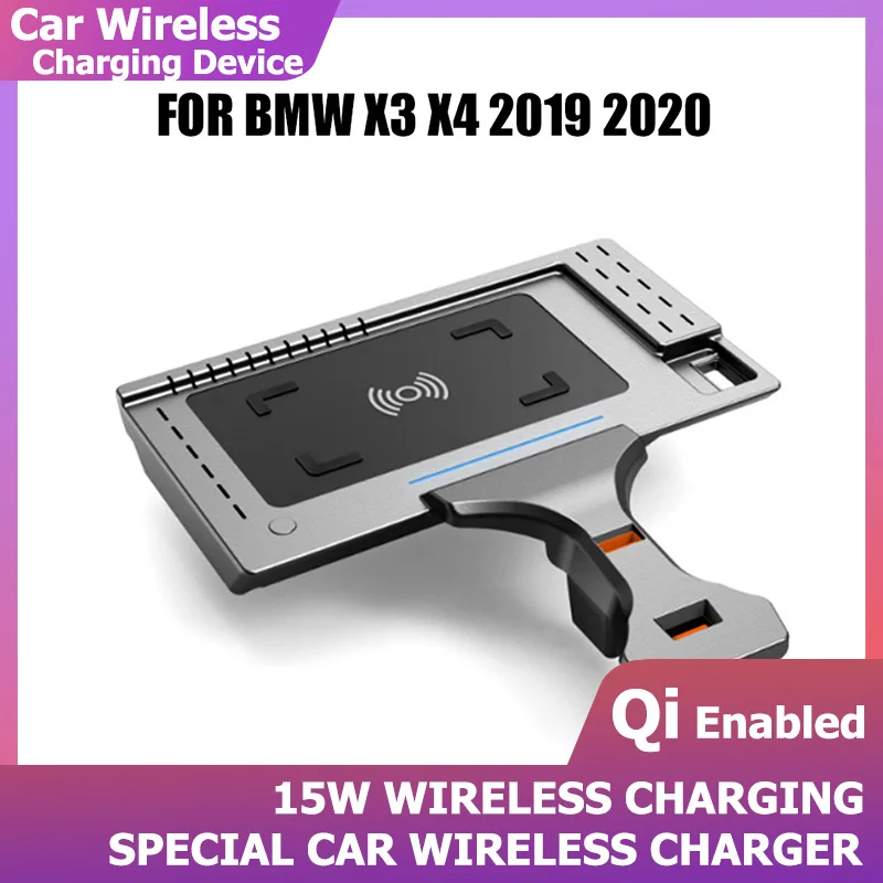 Car USB QI wireless charger for BMW X3 G01 X4 G02 2019 2020 fast Phone charging plate Interior Modification panel Accessories