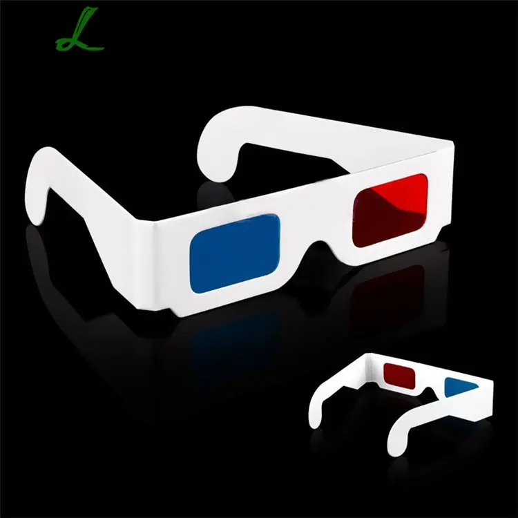 1x Universal Anaglyph Cardboard Paper Red Blue Cyan 3D Glasses For Movie Fast | Спорт и развлечения