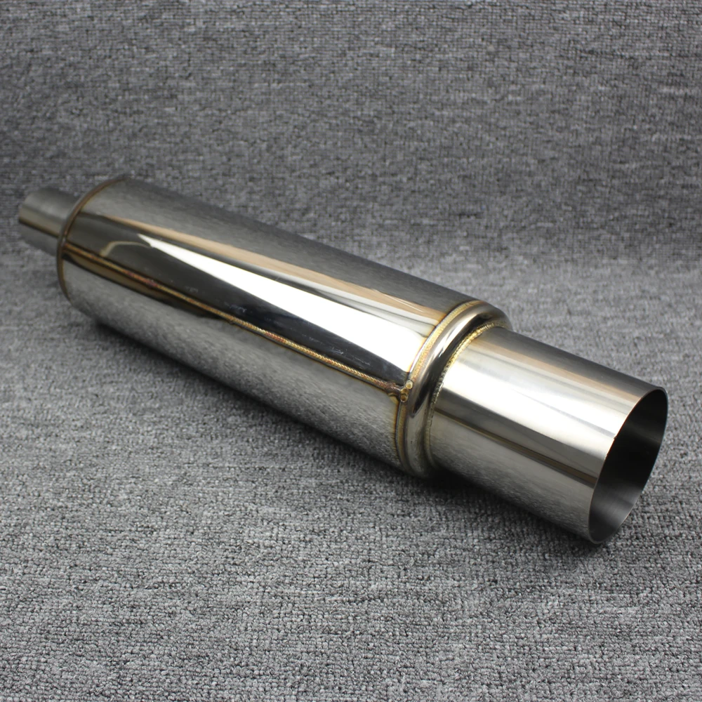 

Car Exhaust System Muffler Length 510mm Input 51mm-89mm 304Stainless Steel Exhaust Pipe Low Sound Sound Tailpipe