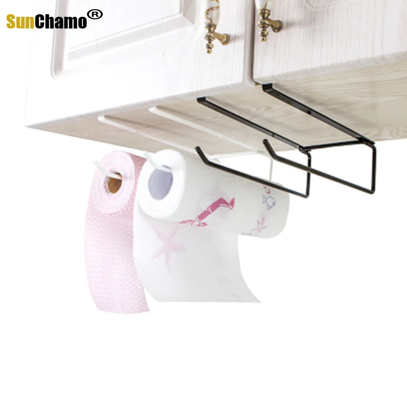 

Kitchen Storage Shelf Kitchen Cabinet Roll Paper Towel Holder Bathroom Toilet Hanging Rack Tainless Steel Bathroom Acssussres