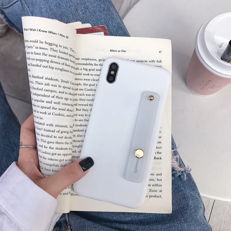 White Сплошной Цветной силиконовый чехол с держателем для samsung Note 8 9 10 Plus цветной мягкий чехол для телефона samsung S8 9 10 Plus с подставкой - Цвет: White