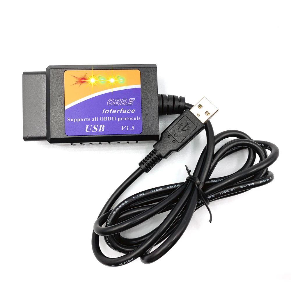 

2019 USB ODB 2 ELM327 FTDI FT232RL Chip V1.5 ELM 327 uto Doagnostic Scanner Support Car diagnostic tool Scanner