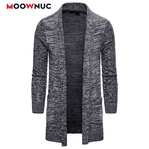 Кардиган мужской, длинный, однотонный, теплый, весна 2020