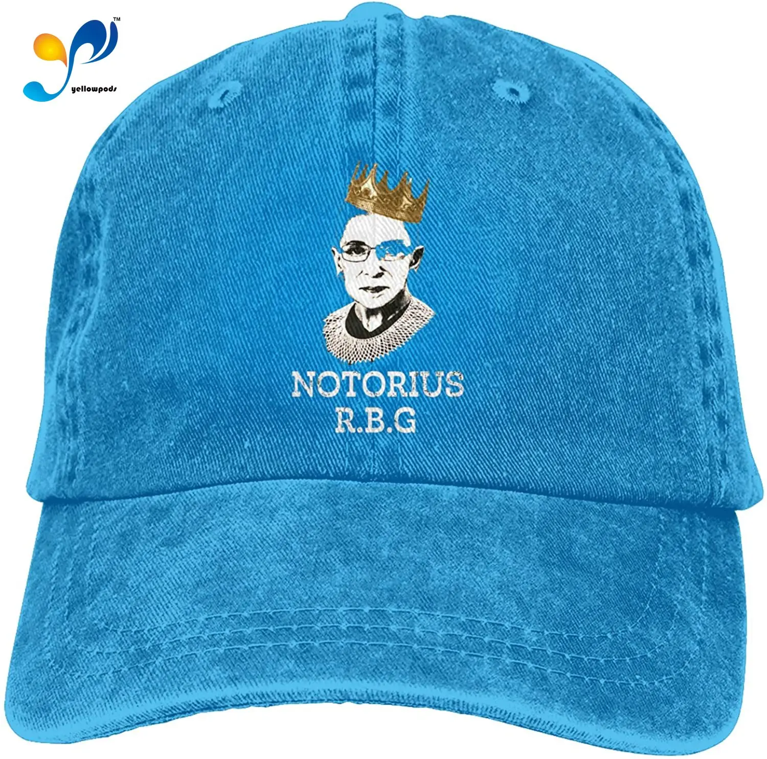 

Notorious RBG Ruth Bader Ginsburg Hat Vintage Denim Baseball Caps Cotton Dad Hat Unisex Sandwich Hat