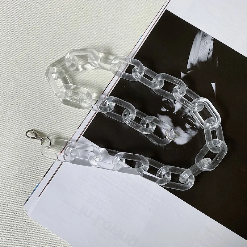 

Transparent acrylic necklace from Cuba CHOCKER exaggerated catwalk style design temperament accessories hip hop