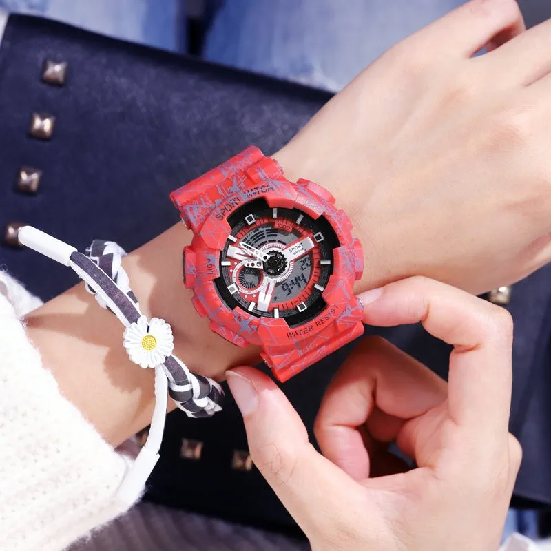 

2021 Latest Design Personality Fashion Sports Unicorn Waterproof Luminous Multifunctional Quartz Electronic Dual Display Watch