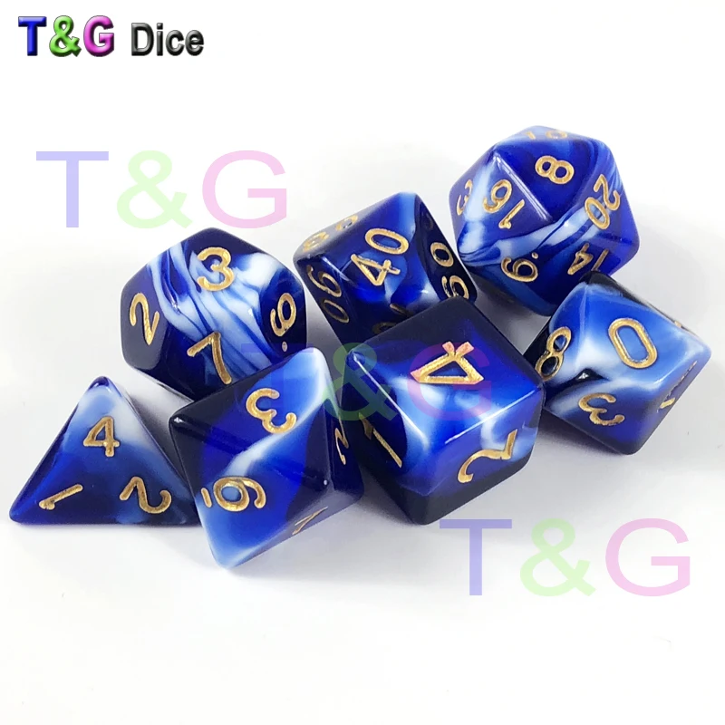 Новый двойной цвет игральные кости 20 различных наборов D4 D20 для DND RPG портативная