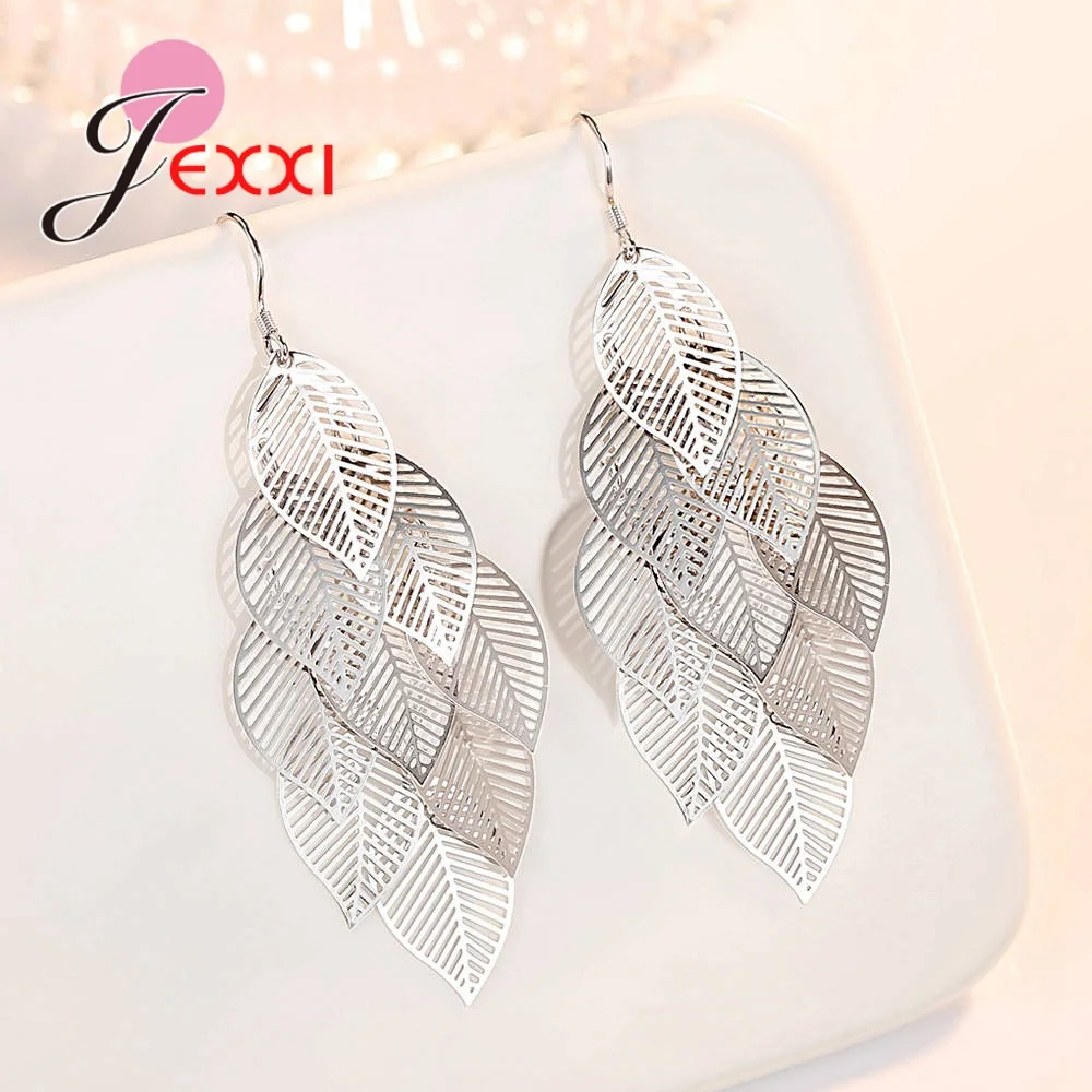 Женские серьги-кисточки из серебра 925 пробы В Форме Кленового Листа | Украшения и