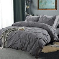 pinch pleat bedding set cotton super soft duvet and pillowcases comforter bedding sets queen king size bed cover set