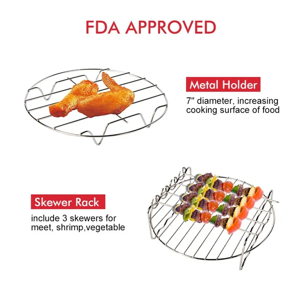 

VIP 8 Inch 12pcs/set Air Fryer Accessories For Gowise Phillips Cozyna And Secura Fit All Airfryer 5.3QT To 5.8QT High Quality