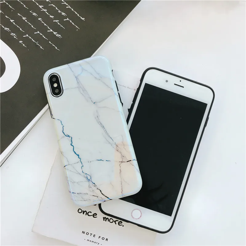 Роскошный мягкий чехол из ТПУ с мраморным гранитным узором для Apple iPhone XR XS Max X 8 7 6 6S